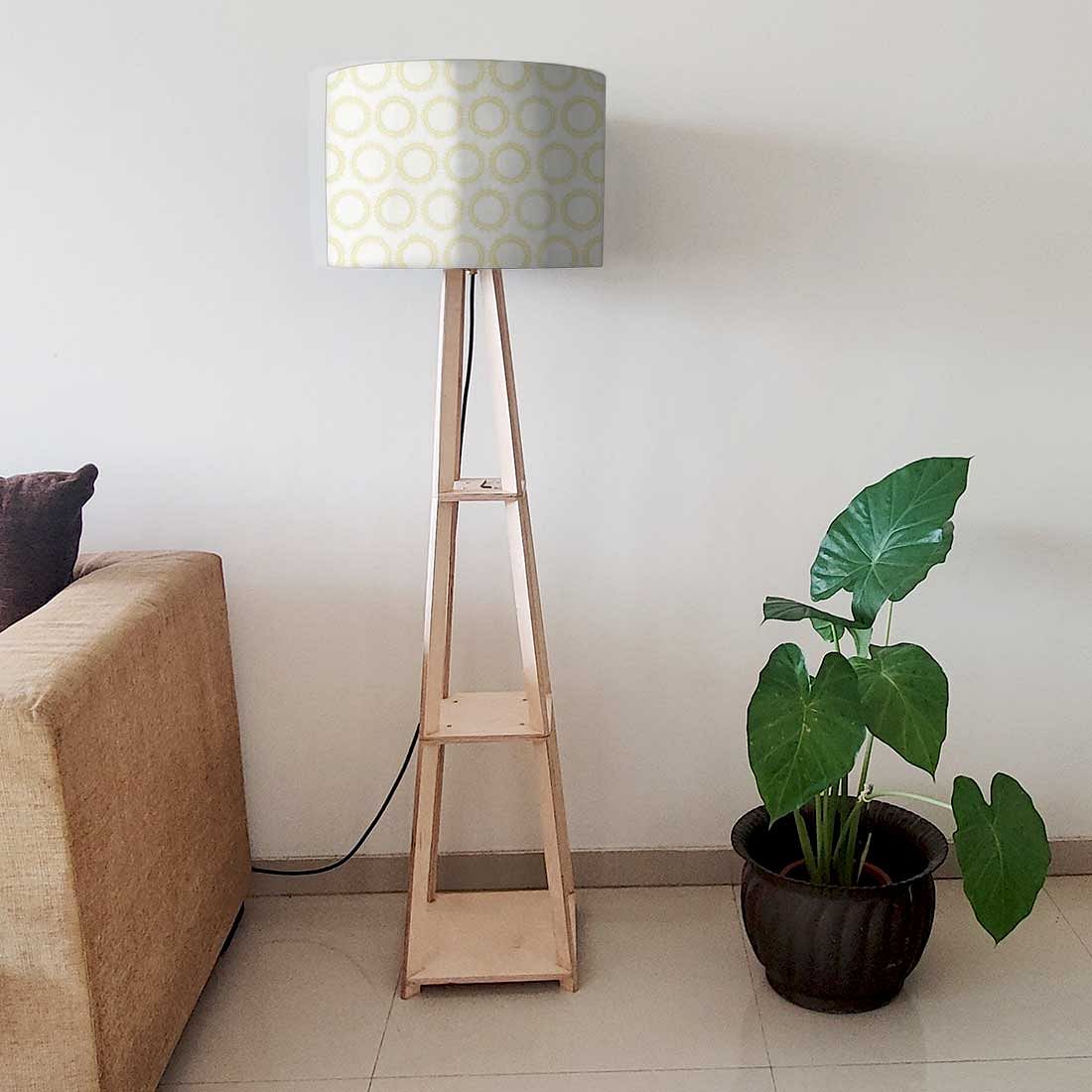 Tripod Floor Lamp  -   Yellow Pattern Circle Nutcase