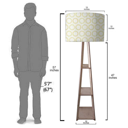 Tripod Floor Lamp  -   Yellow Pattern Circle Nutcase