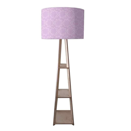 Shelf Tripod Floor Lamp  -   Purple Floral Design Nutcase