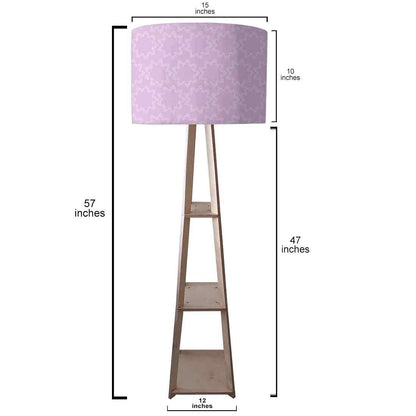 Shelf Tripod Floor Lamp  -   Purple Floral Design Nutcase