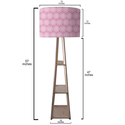 Wooden Tripod Floor Lamp  -   Pink Flower Nutcase