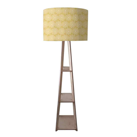 Large Wooden Floor Lamp with Shelf Nutcase