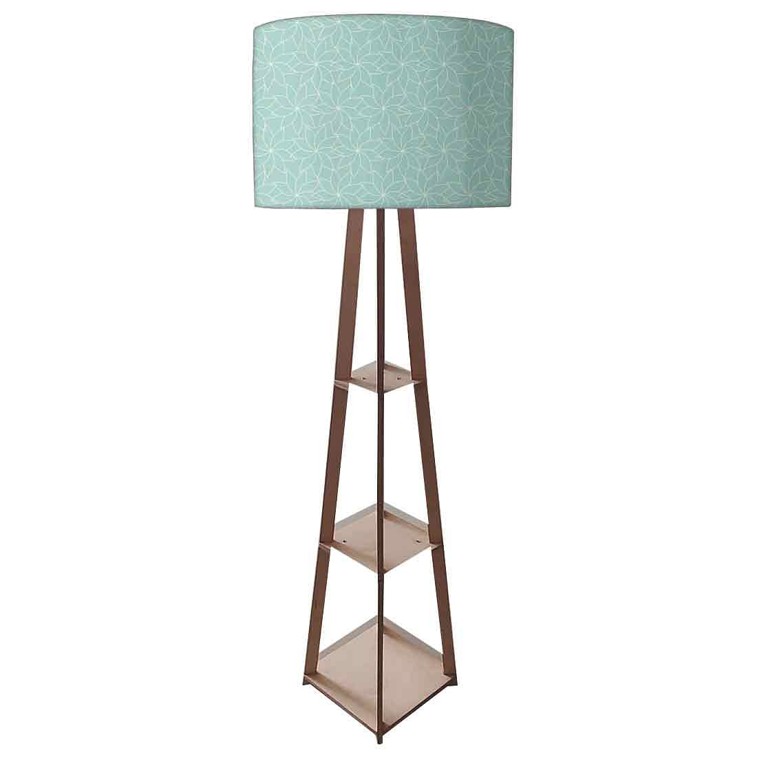 Small Wooden Floor Lamp  -   Flower Pattern Design Nutcase