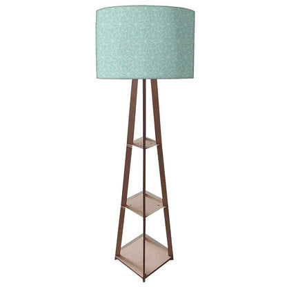 Small Wooden Floor Lamp  -   Flower Pattern Design Nutcase