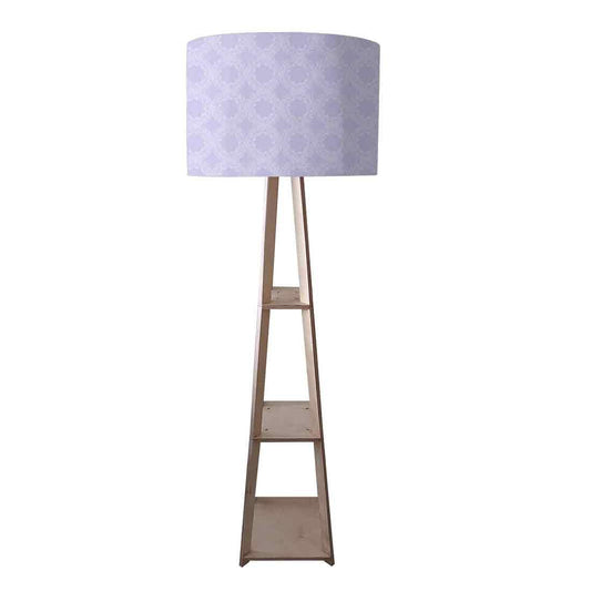Wooden Corner Lamps with Shelves  -   Purple Designer Pattern Nutcase