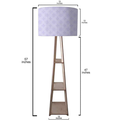 Wooden Corner Lamps with Shelves  -   Purple Designer Pattern Nutcase