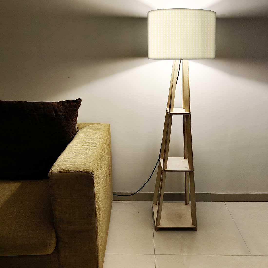 Wooden Floor Lamp  -   Yellow Lines Nutcase