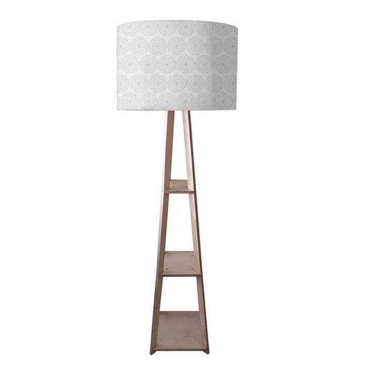 Shelf Tripod Floor Lamp  -   Circle Pattern Nutcase