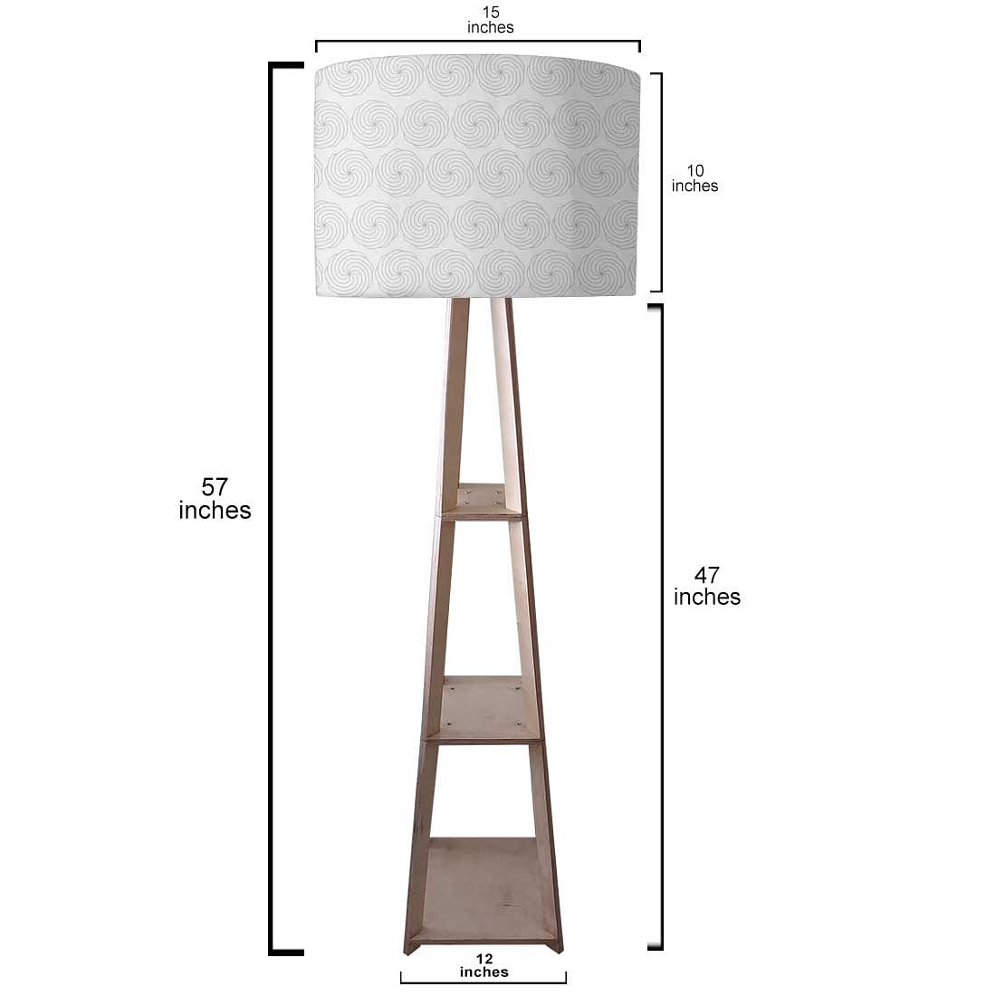 Shelf Tripod Floor Lamp  -   Circle Pattern Nutcase