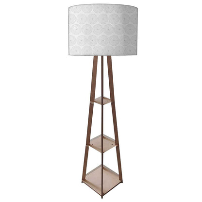 Shelf Tripod Floor Lamp  -   Circle Pattern Nutcase