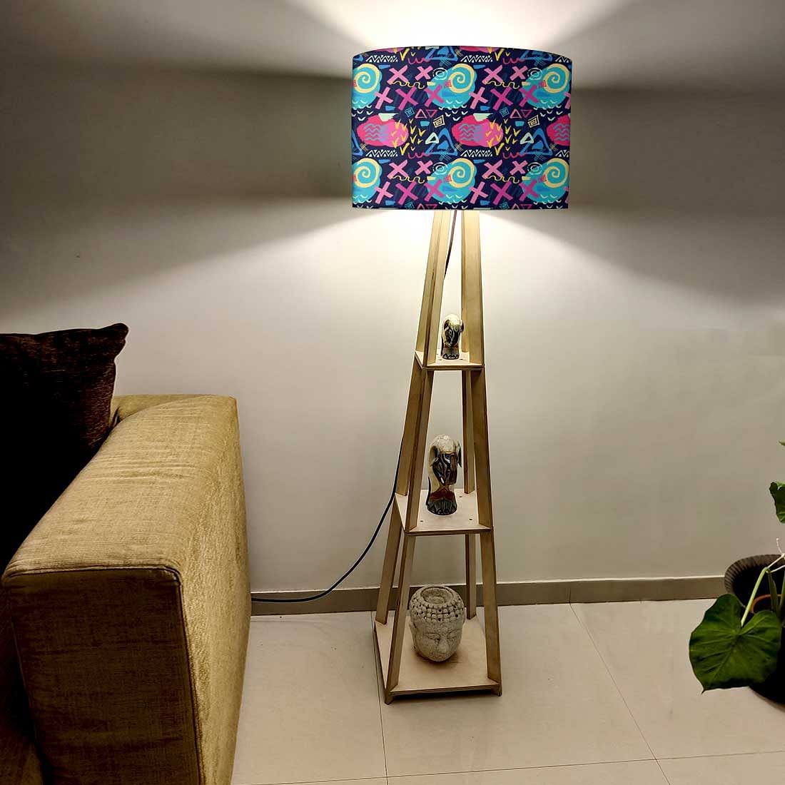 Floor Lamps For Bedroom  -   Pink Blue Mathematical Design Nutcase