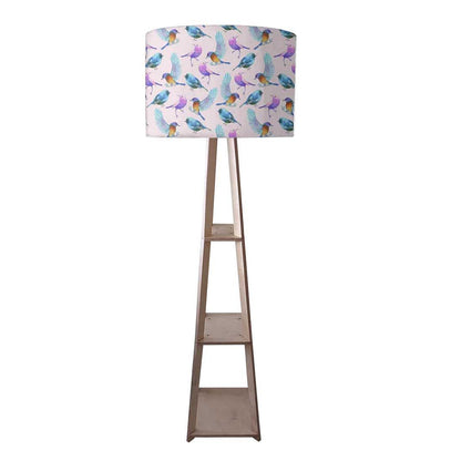 Wooden Floor Lamp  -   Watercolor Birds Nutcase