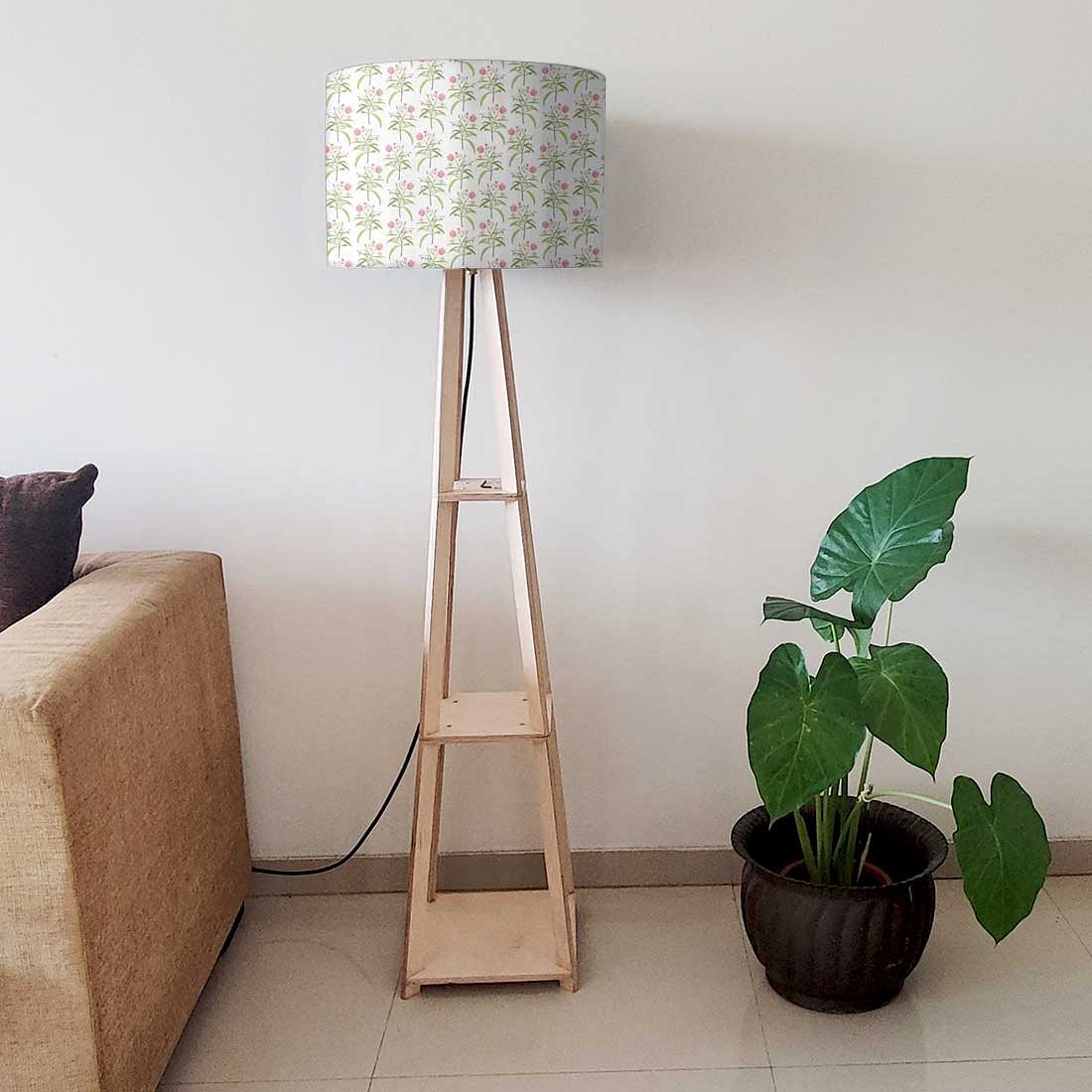 Standing Tripod Lamp  -   Flowers Pattern Nutcase