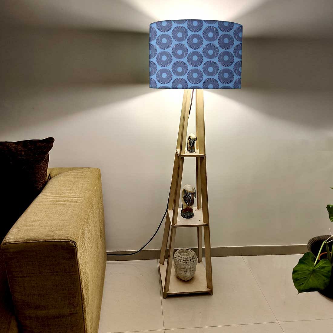Modern Floor Lamps  -   Blue Retro Pattern Nutcase