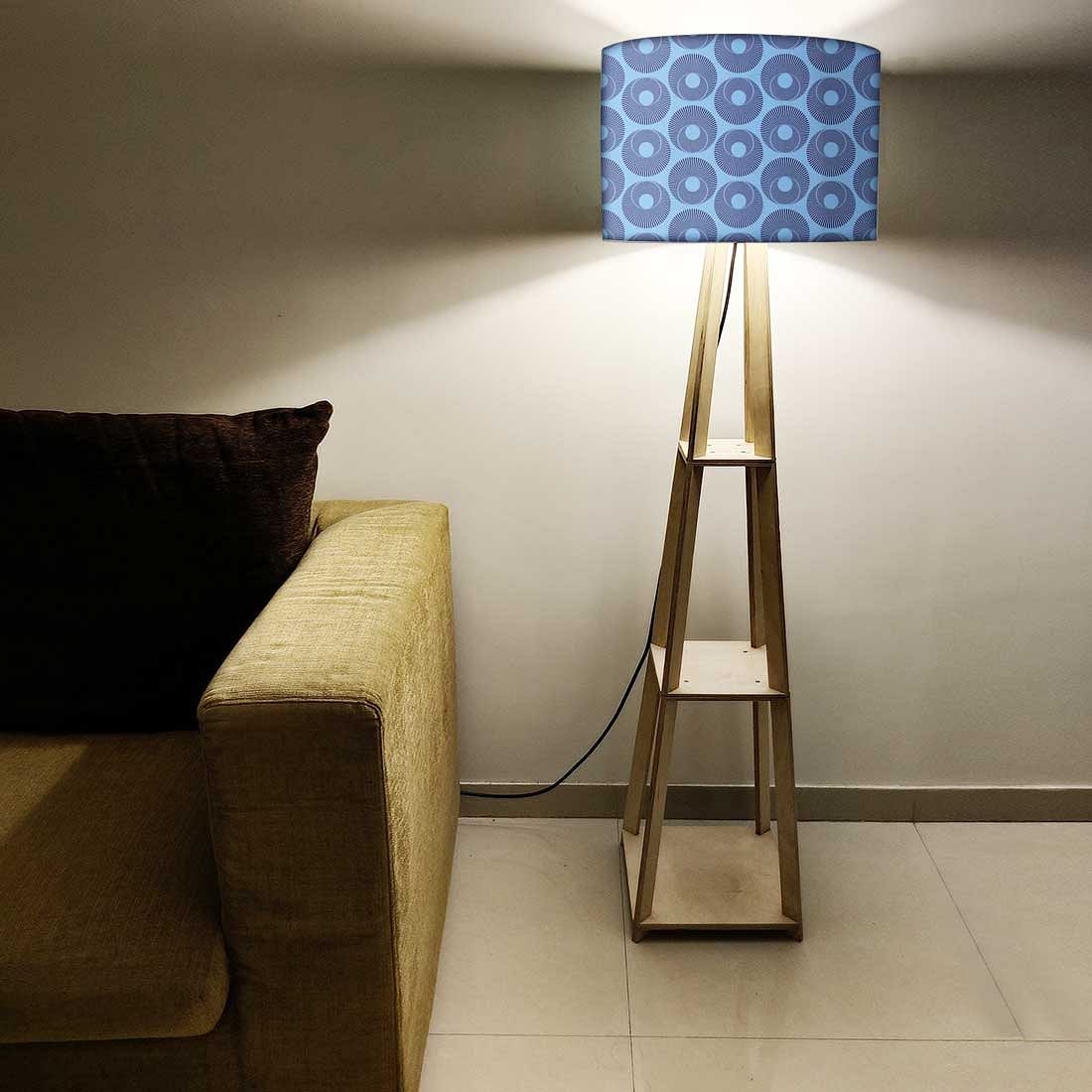 Modern Floor Lamps  -   Blue Retro Pattern Nutcase