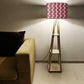 Shelf Tripod Floor Lamp  -   Brown Retro Pattern Nutcase