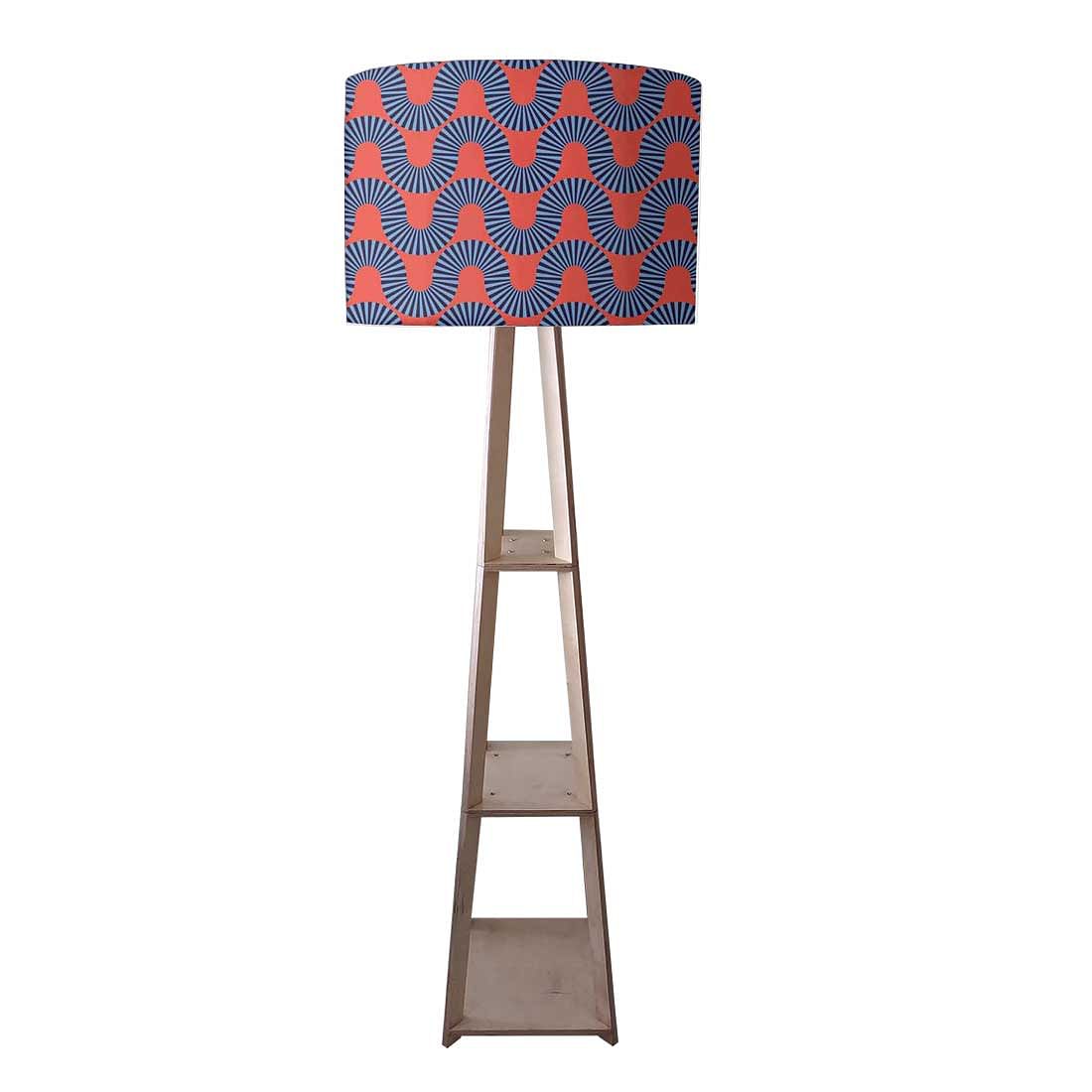 Standing Wooden Tripod Light  -   Orange Retro Pattern Nutcase