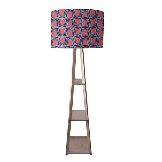 Standing Wooden Tripod Light  -   Orange Retro Pattern Nutcase
