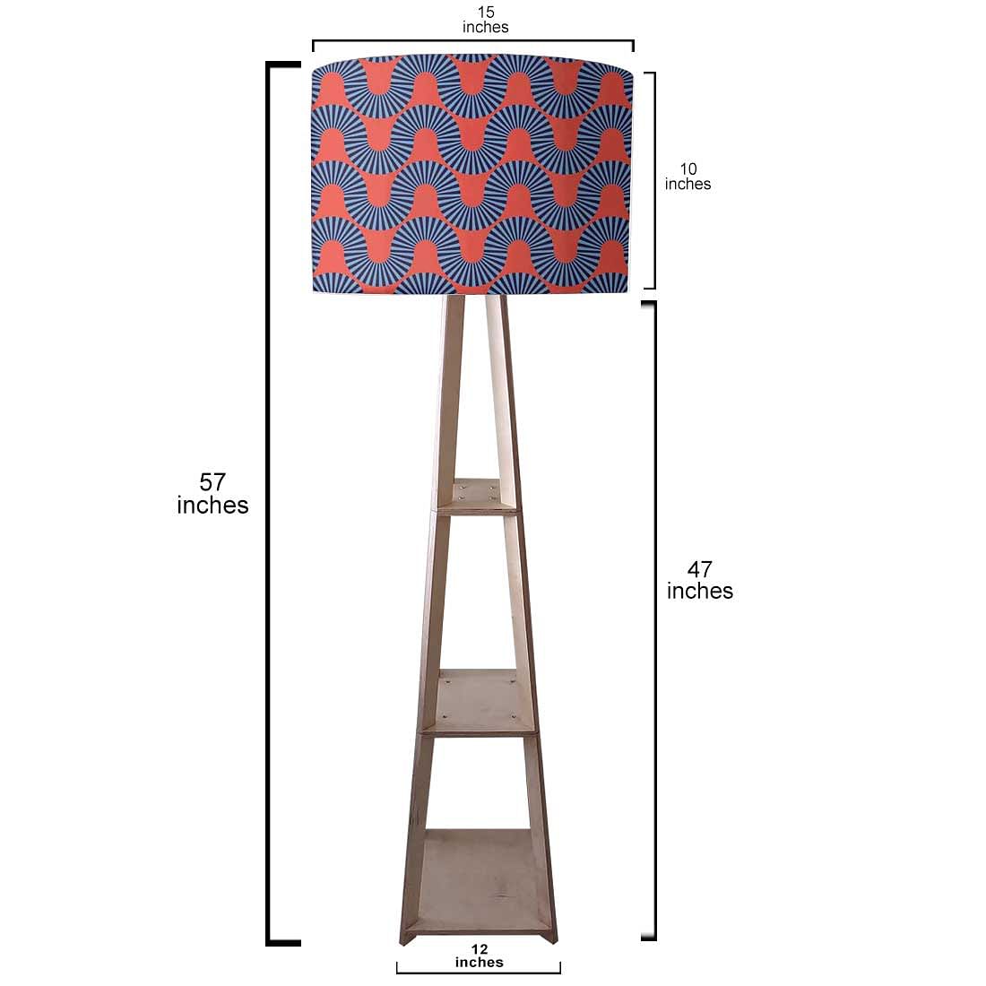 Standing Wooden Tripod Light  -   Orange Retro Pattern Nutcase