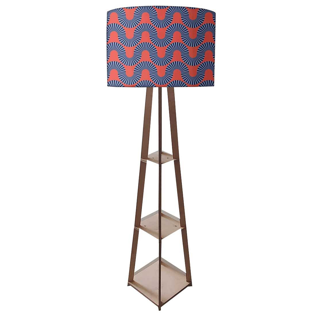 Standing Wooden Tripod Light  -   Orange Retro Pattern Nutcase