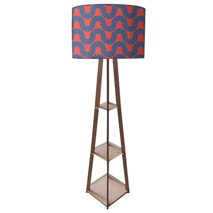 Standing Wooden Tripod Light  -   Orange Retro Pattern Nutcase