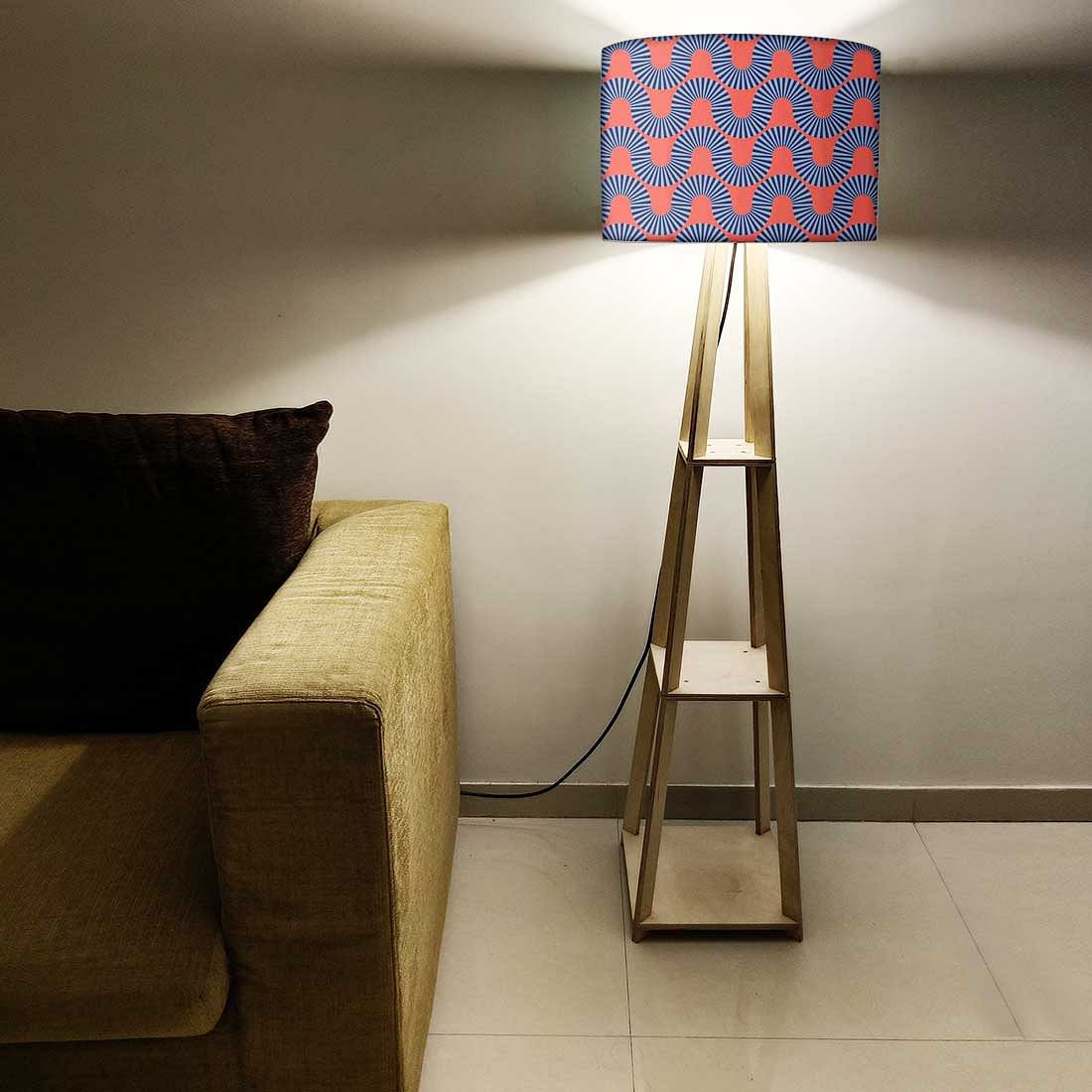 Standing Wooden Tripod Light  -   Orange Retro Pattern Nutcase