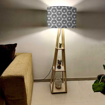 Tall Wooden Standing Lamps  -   Grey Retro Art Nutcase
