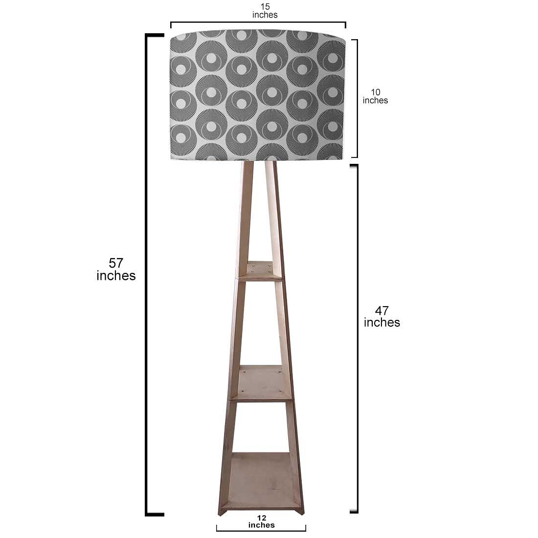 Tall Wooden Standing Lamps  -   Grey Retro Art Nutcase
