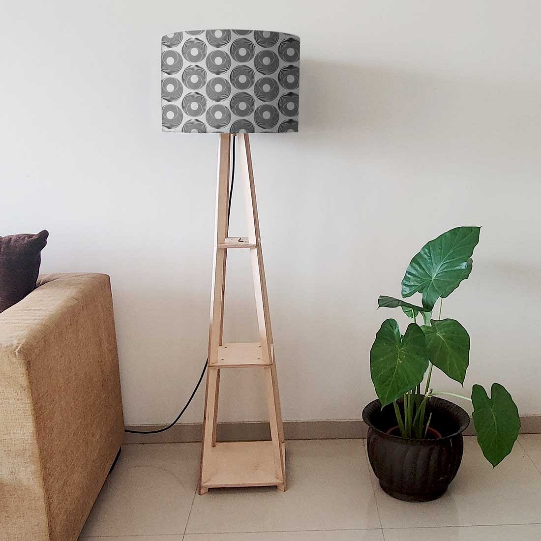 Tall Wooden Standing Lamps  -   Grey Retro Art Nutcase