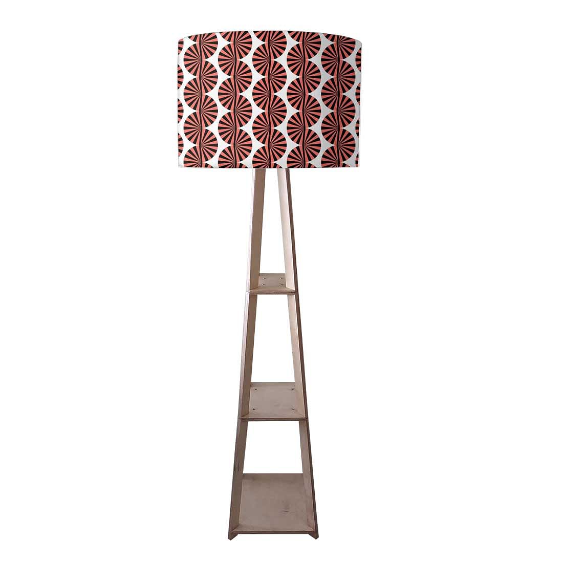 Wooden Corner Lamps with Shelves  -   Brown Retro Art Nutcase