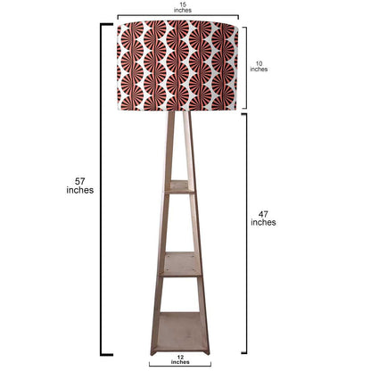 Wooden Corner Lamps with Shelves  -   Brown Retro Art Nutcase