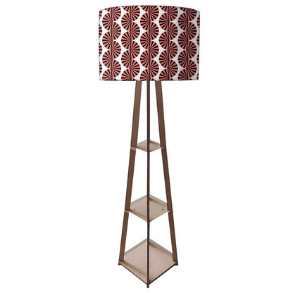 Wooden Corner Lamps with Shelves  -   Brown Retro Art Nutcase
