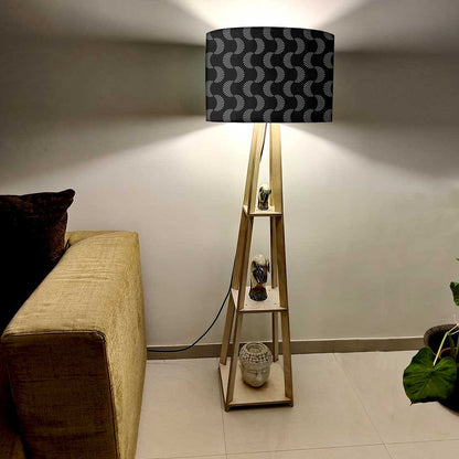 Floor Lamps for Living Room  -   Black and White Retro Pattern Nutcase