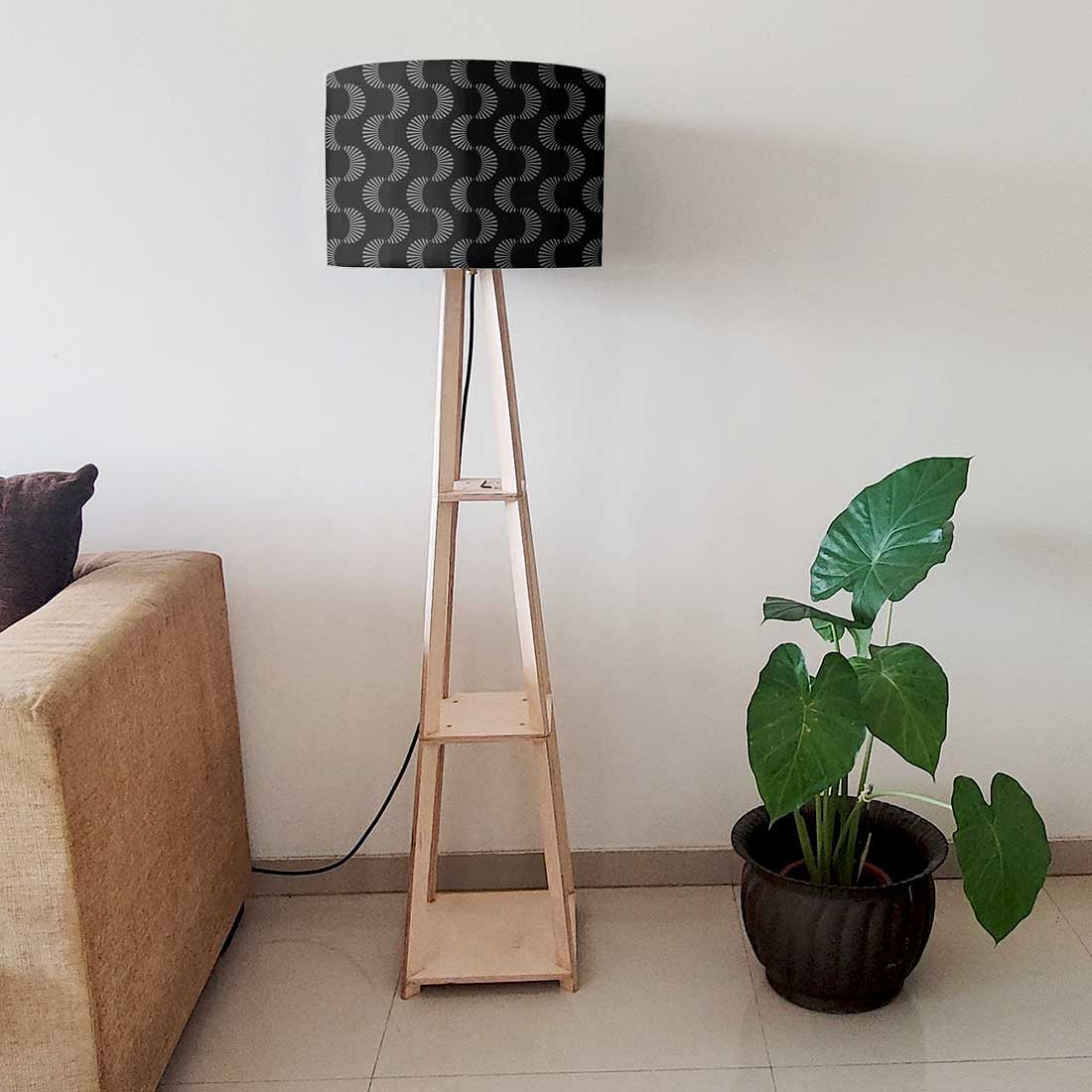 Floor Lamps for Living Room  -   Black and White Retro Pattern Nutcase