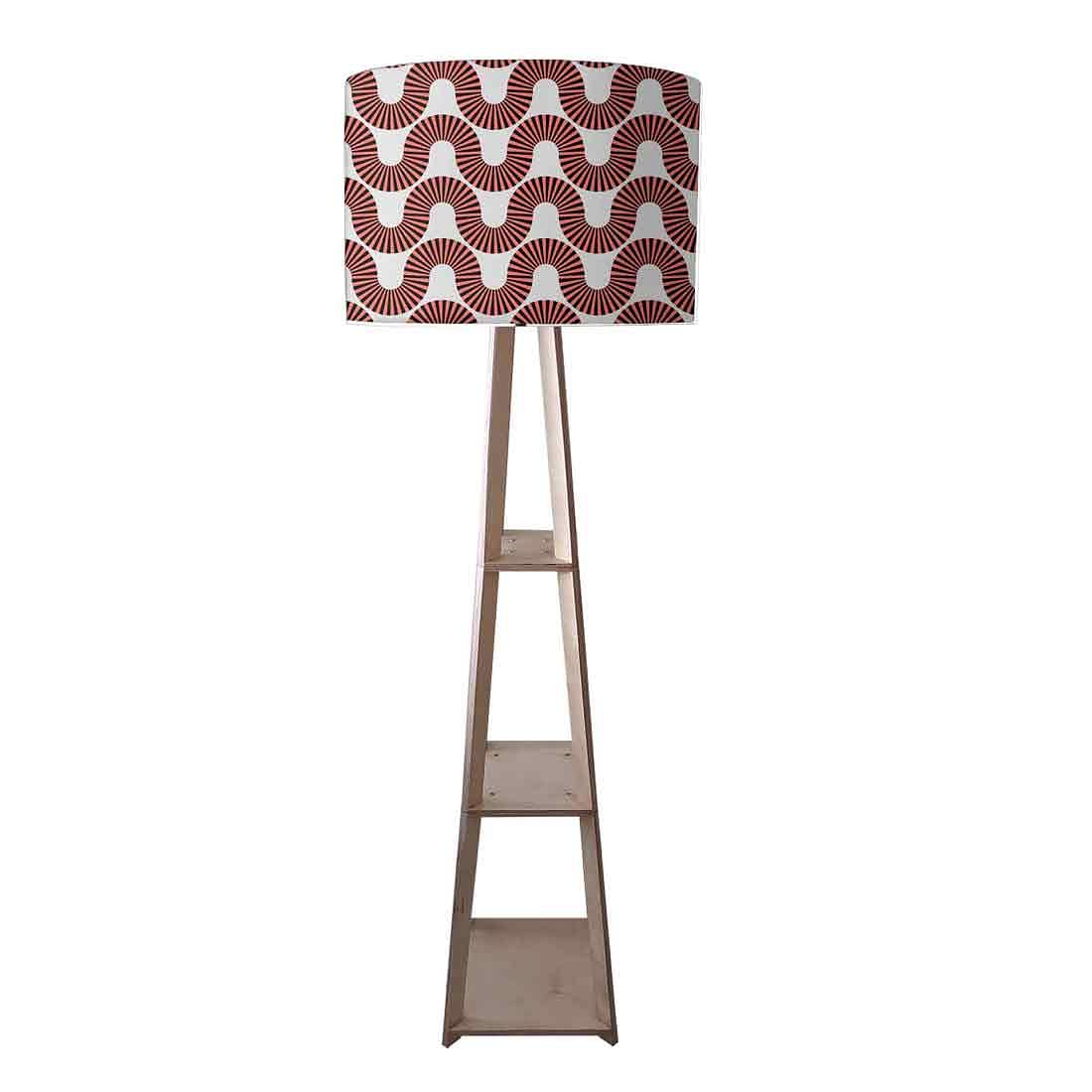 Wooden Floor Lamp  -   Peach Color Retro Art Nutcase