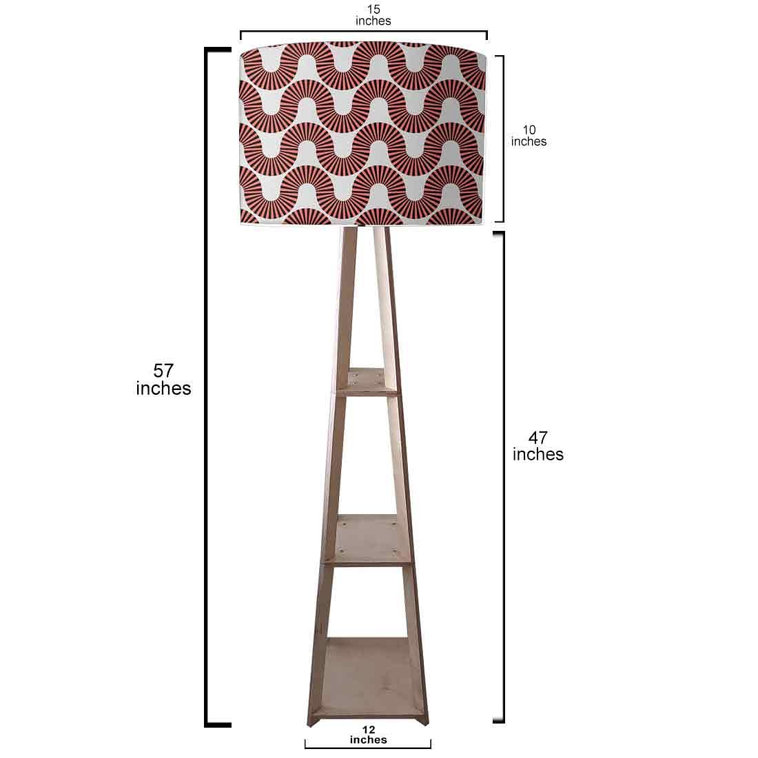 Wooden Floor Lamp  -   Peach Color Retro Art Nutcase