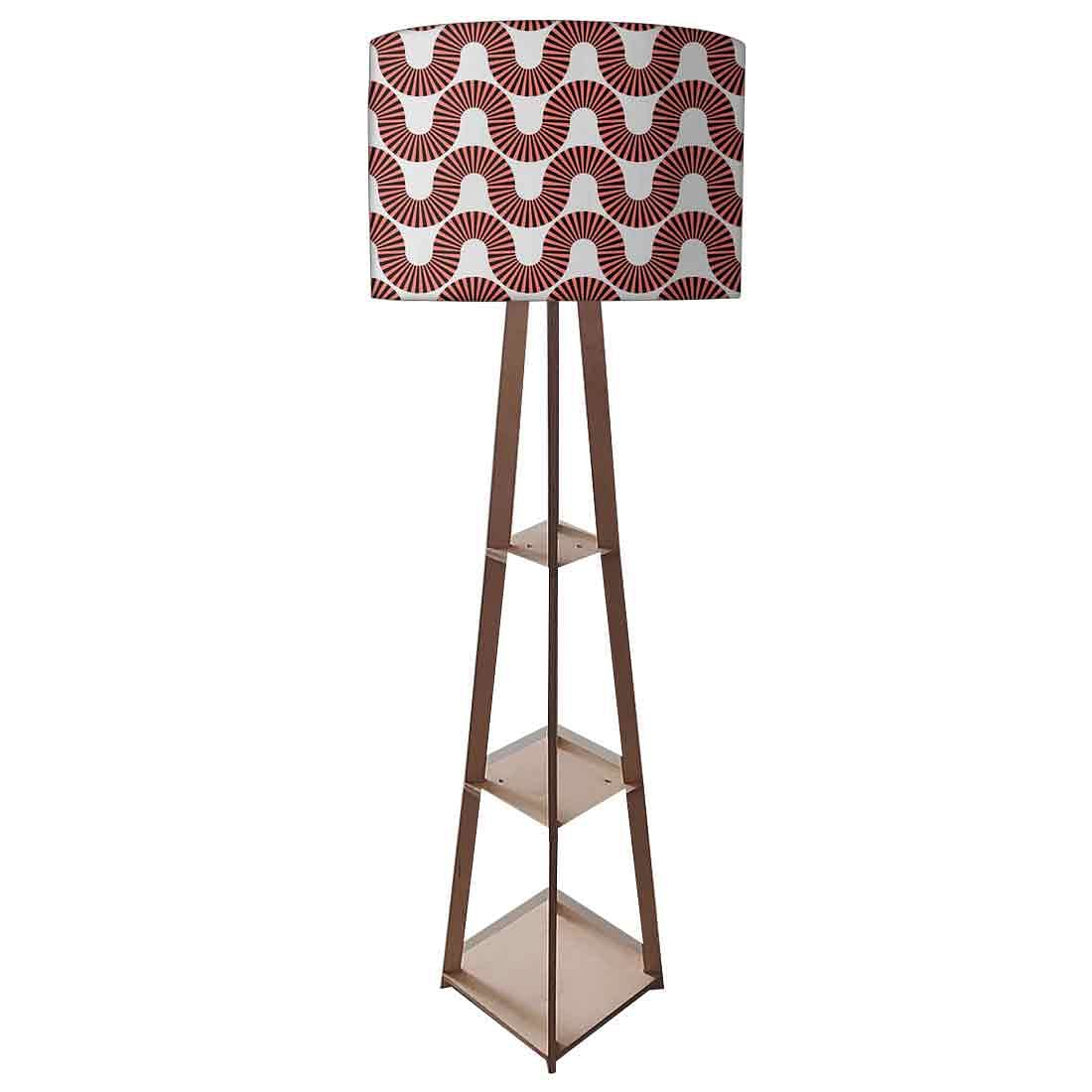 Wooden Floor Lamp  -   Peach Color Retro Art Nutcase