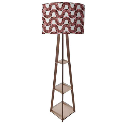 Wooden Floor Lamp  -   Peach Color Retro Art Nutcase