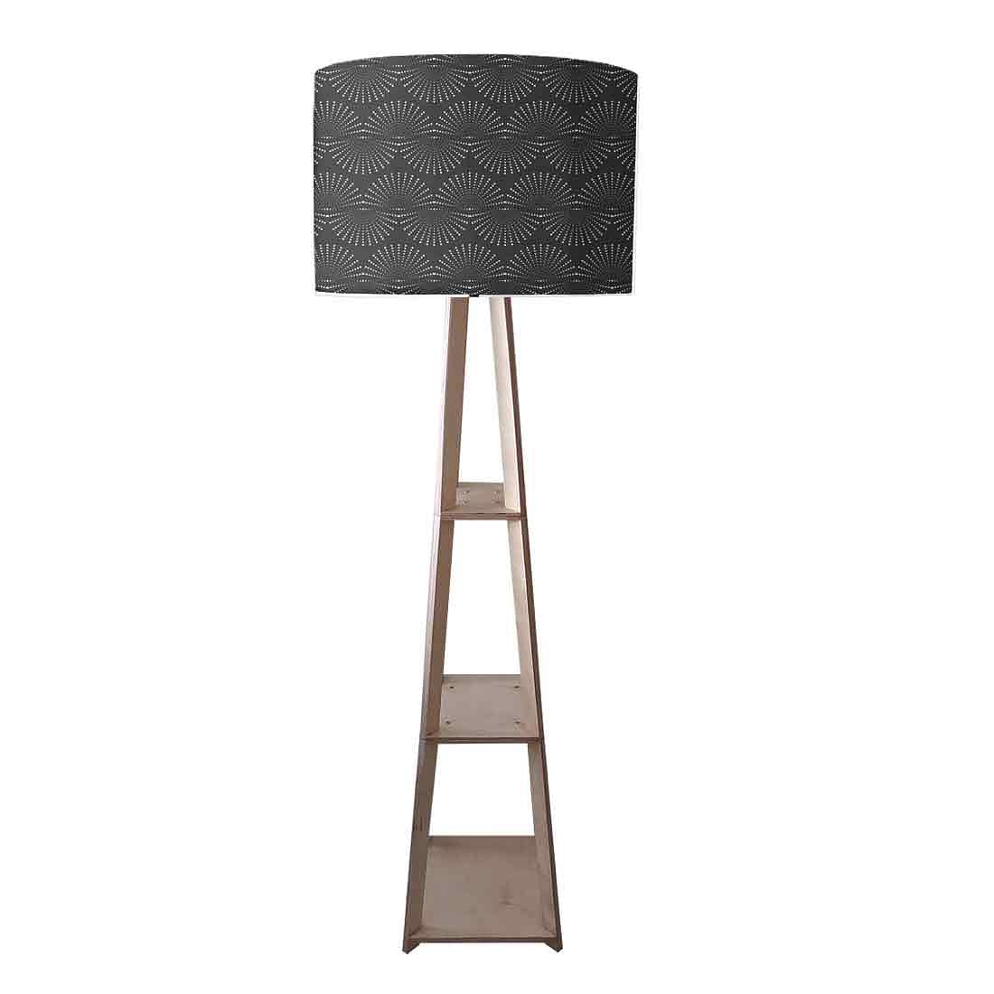 Floor Lamp with Shelves  -   Black Retro Design Nutcase