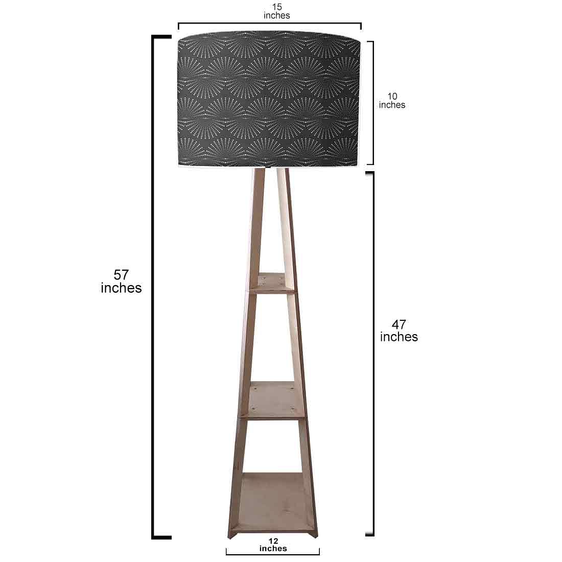 Floor Lamp with Shelves  -   Black Retro Design Nutcase