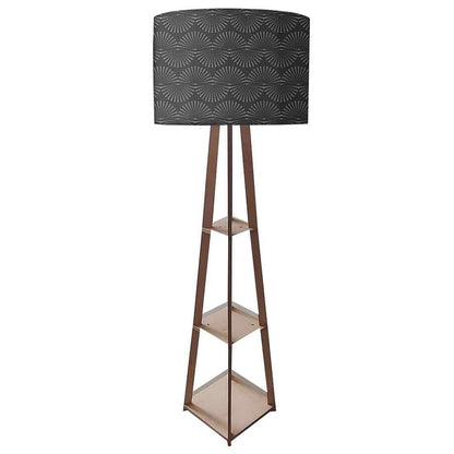 Floor Lamp with Shelves  -   Black Retro Design Nutcase
