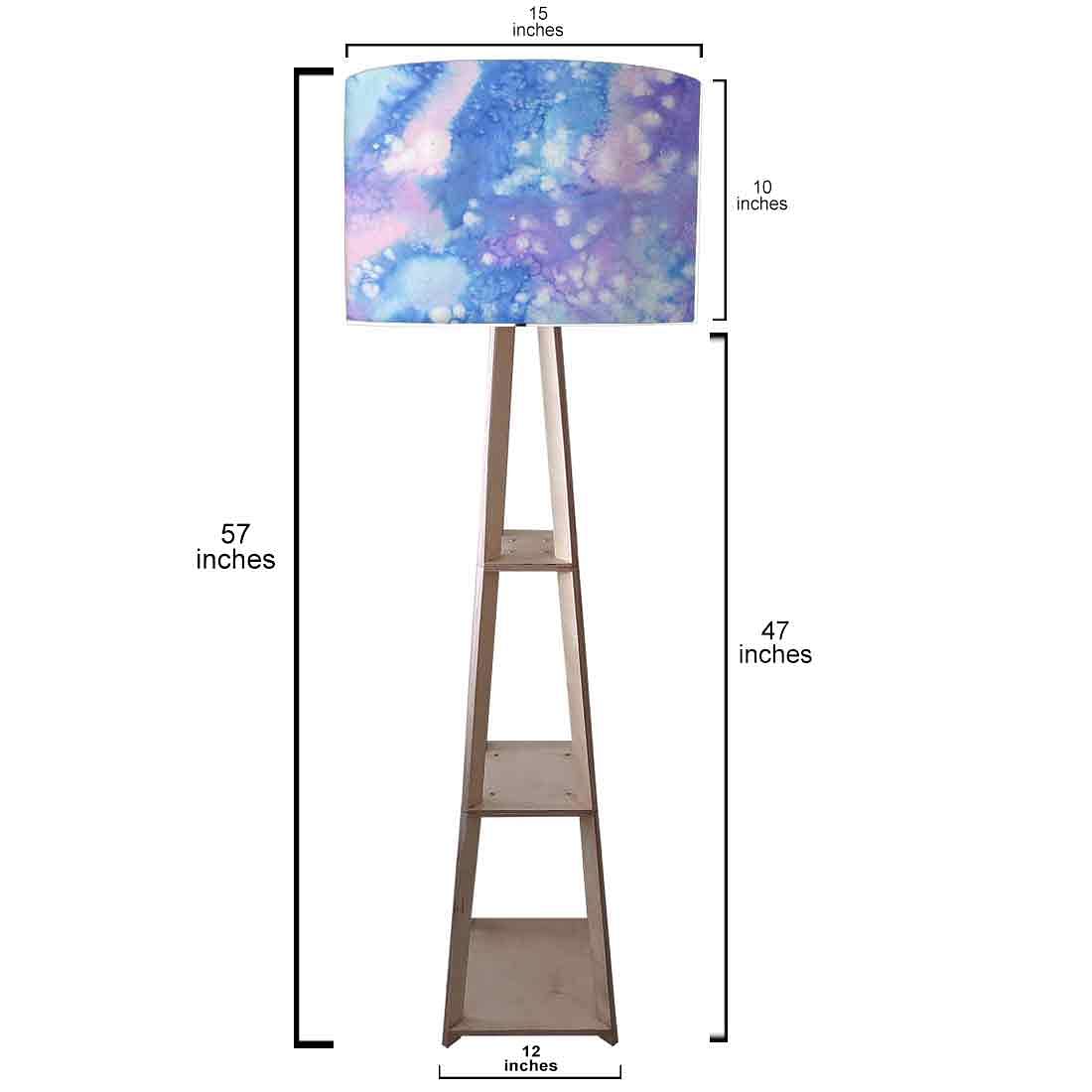 Tripod Floor Lamp  -   Arctic Space Sky Blue Watercolor Nutcase