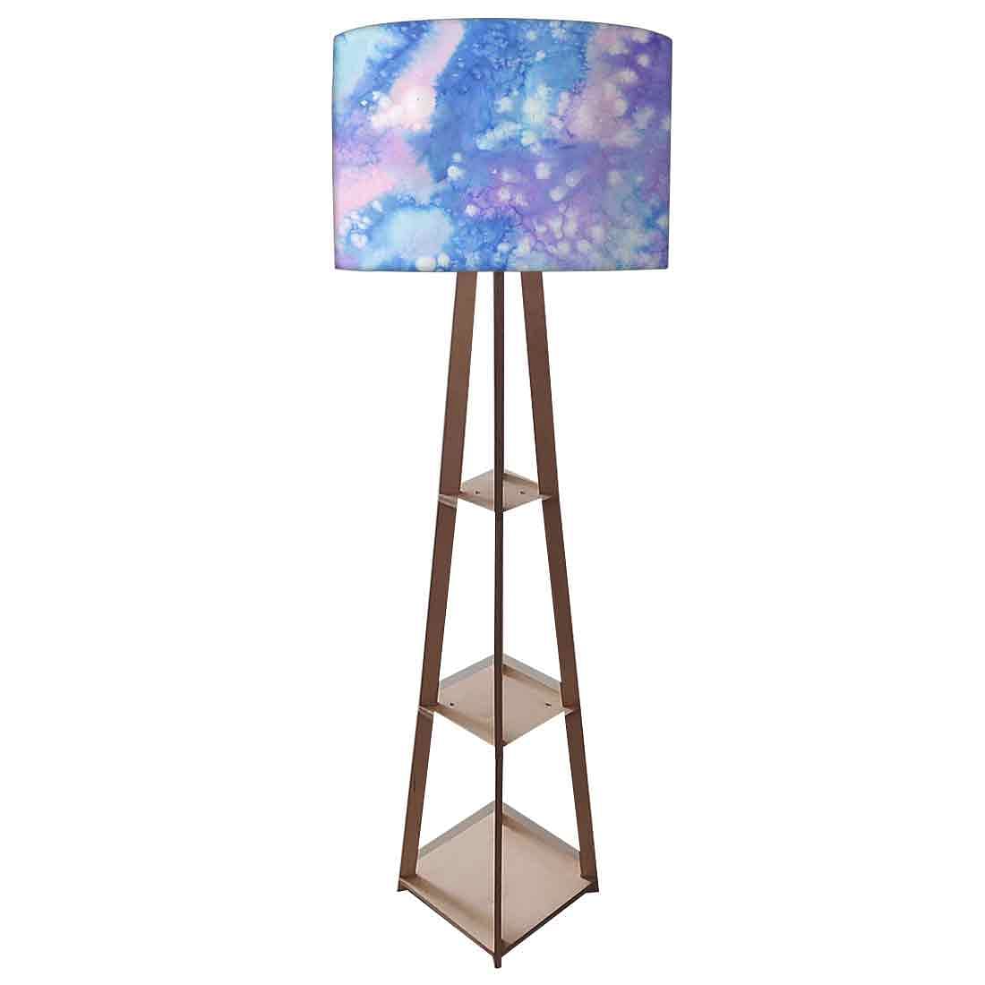 Tripod Floor Lamp  -   Arctic Space Sky Blue Watercolor Nutcase