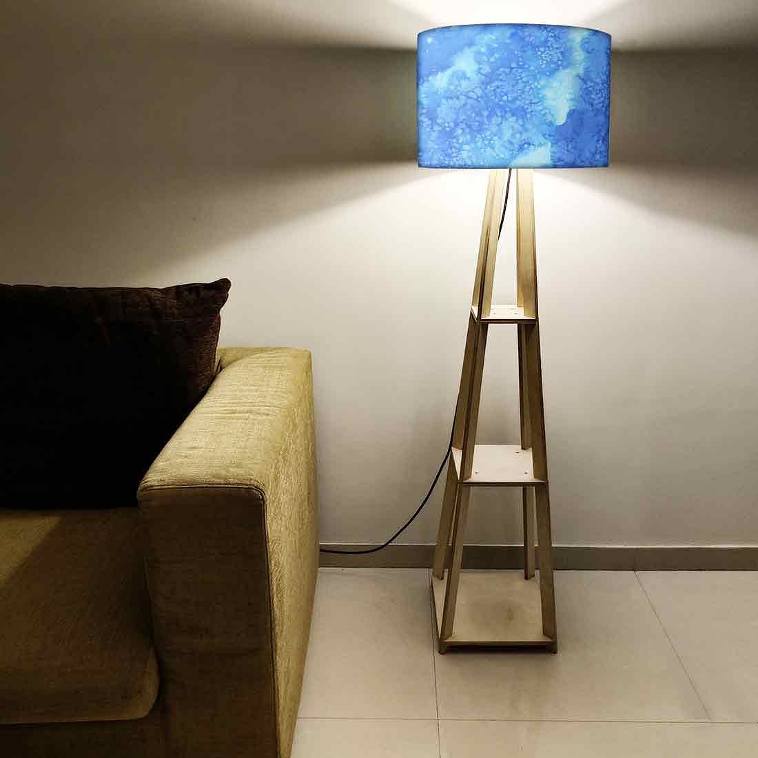 Tripod Table Lamp Wooden for Bedside Light - Blue Space 0151 Nutcase
