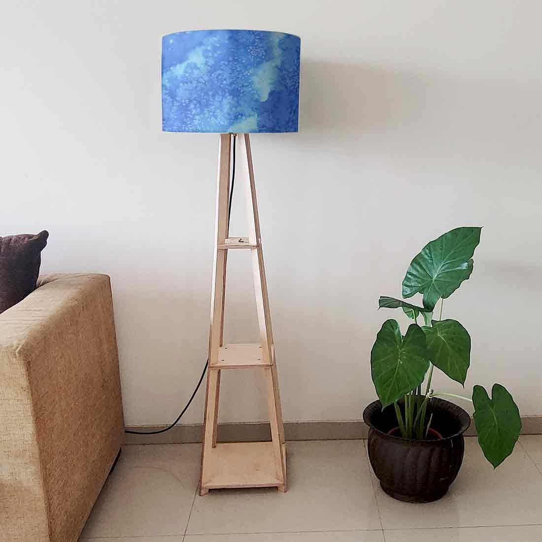 Tripod Table Lamp Wooden for Bedside Light - Blue Space 0151 Nutcase