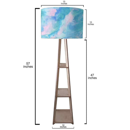Standing Wooden Tripod Light  -   Arctic Space Light Blue Watercolor Nutcase