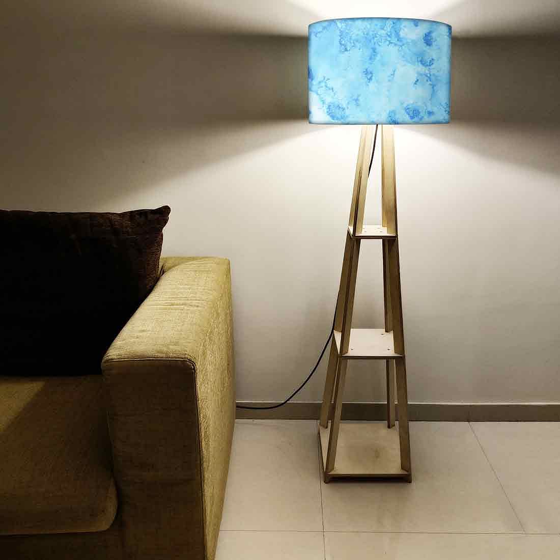Large Wooden Floor Lamp  -   Colorful Feathers Nutcase
