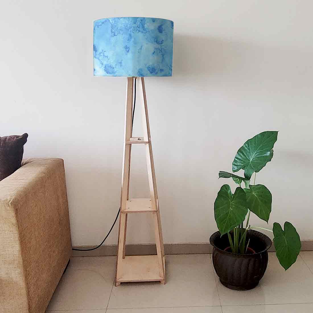 Large Wooden Floor Lamp  -   Colorful Feathers Nutcase