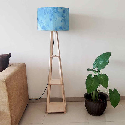Large Wooden Floor Lamp  -   Colorful Feathers Nutcase