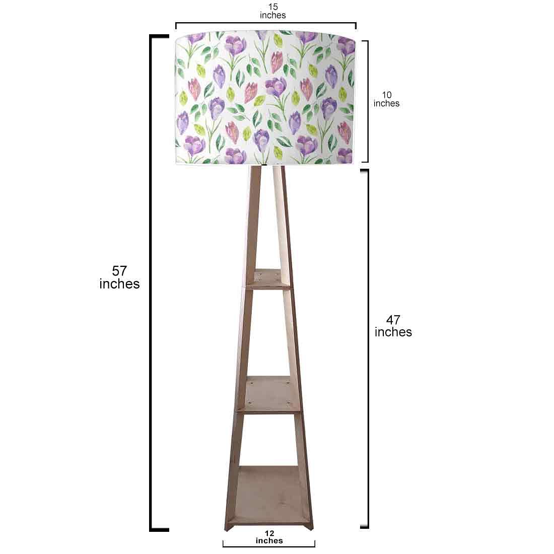 Floor Lamp for Living Room with Shelf - Colorful Leaves Nutcase